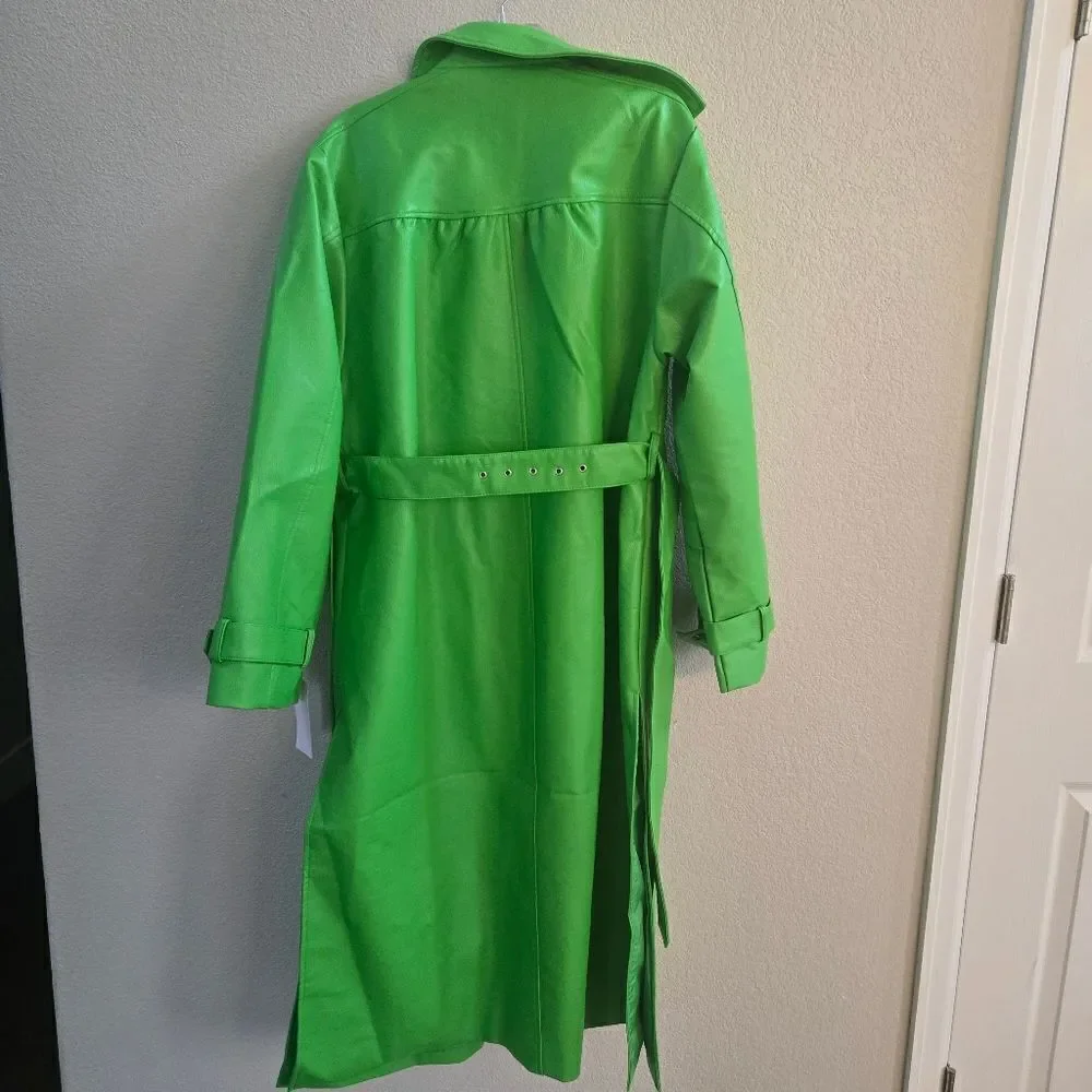 NA-KD Long PU Trench Coat size 36 M 8 US New